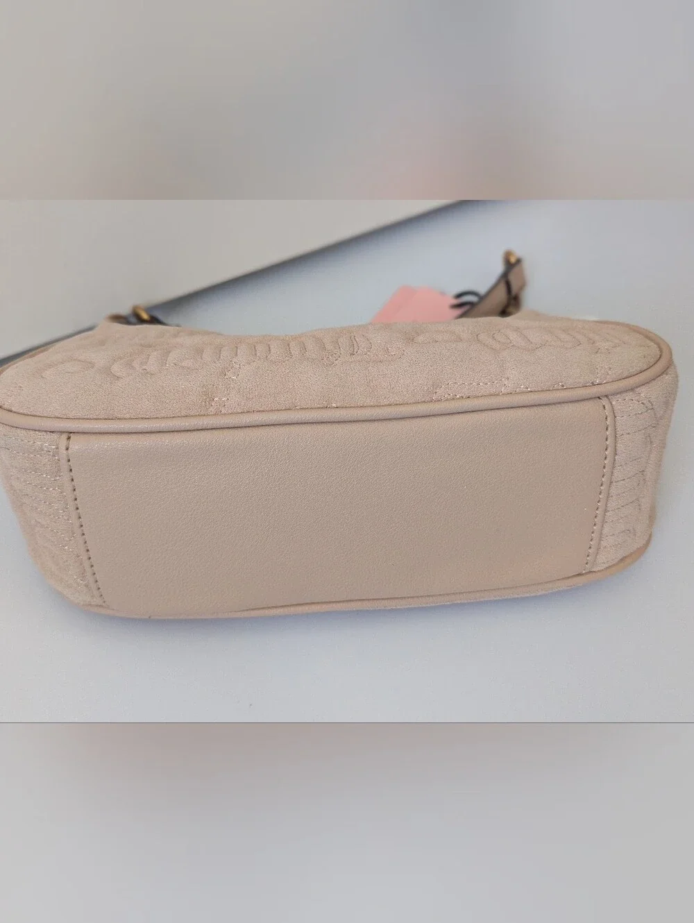 NEW! JUICY COUTURE Totally Juicy Shoulder Bag in Buff Beige HOBO Top Zip -NWT